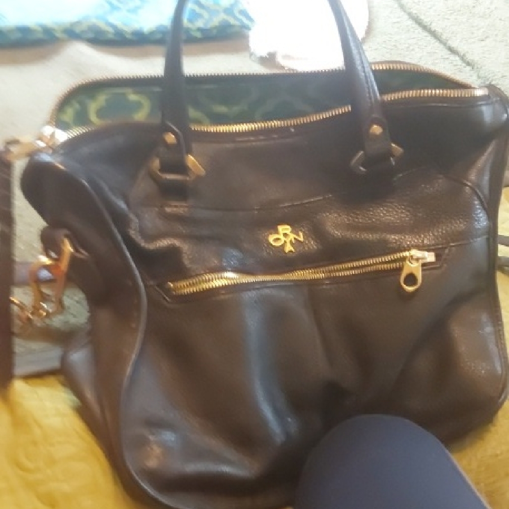 Chic Black Leather Shoulder Bag by OR YANY